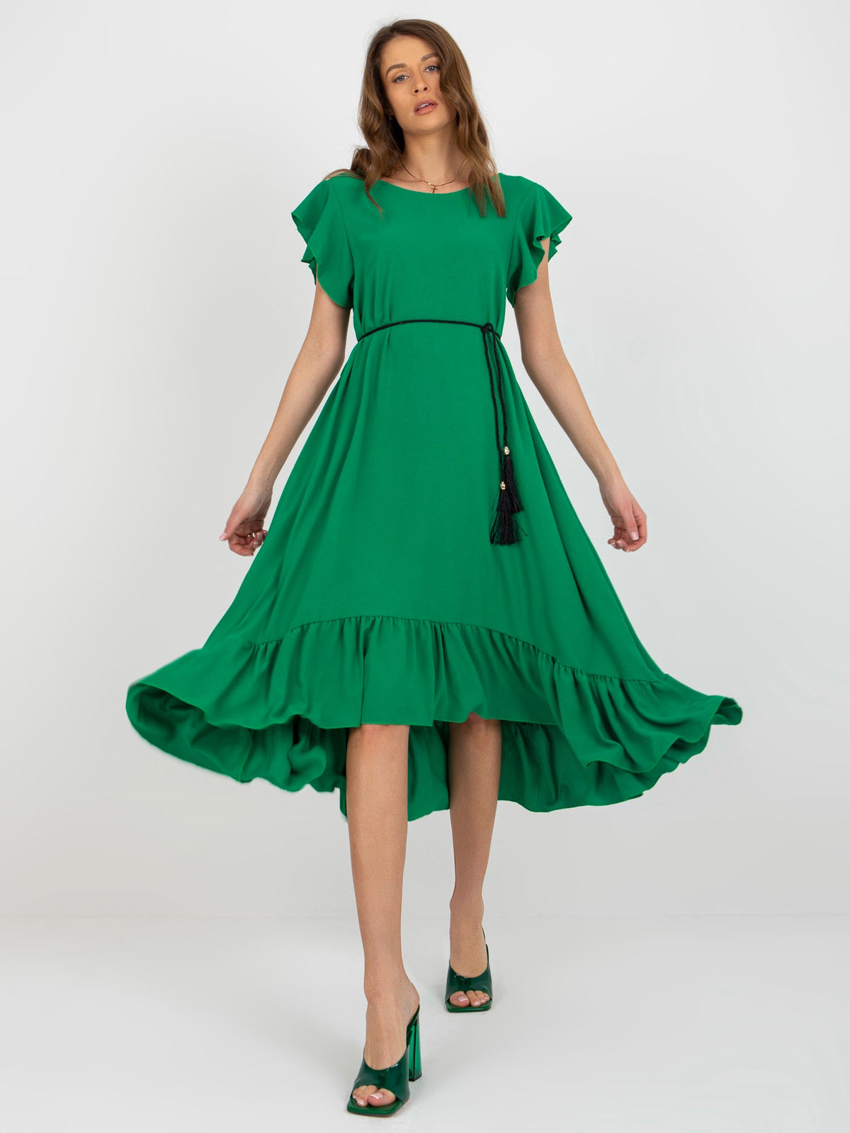 Green Dress With Ruffles