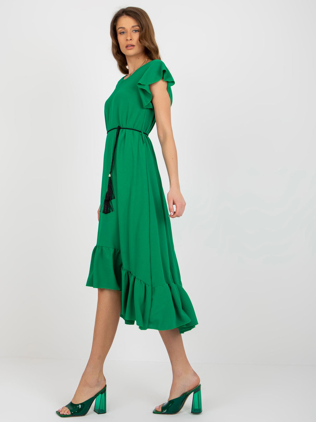 Green Dress With Ruffles