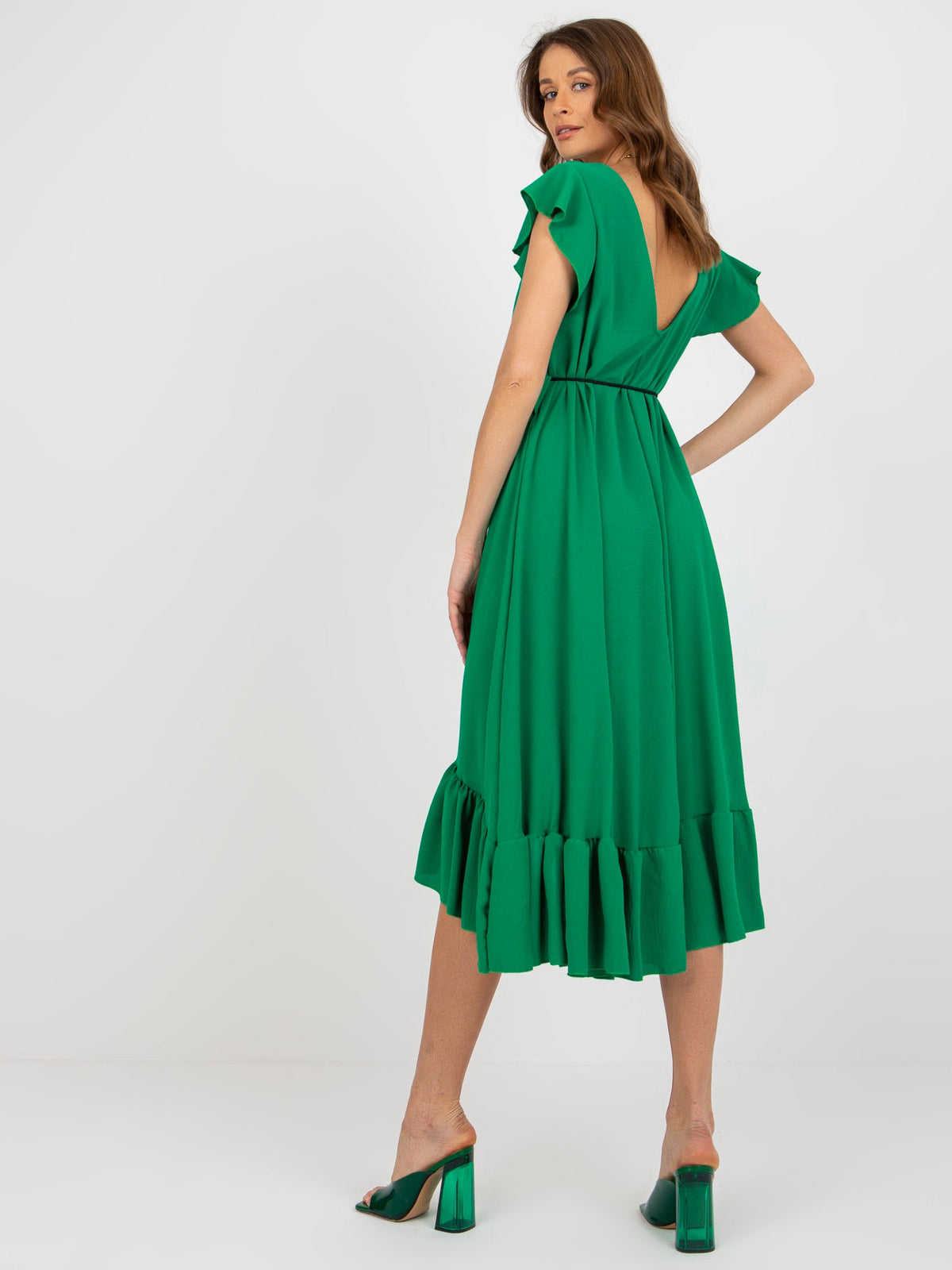 Green Dress With Ruffles