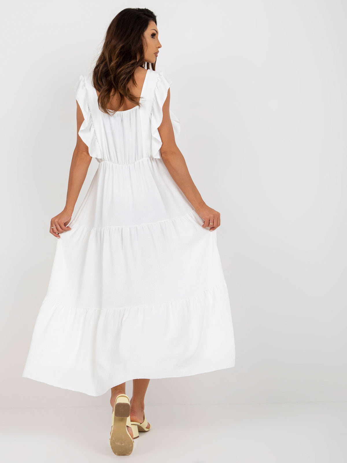 White Dress With Ruffles