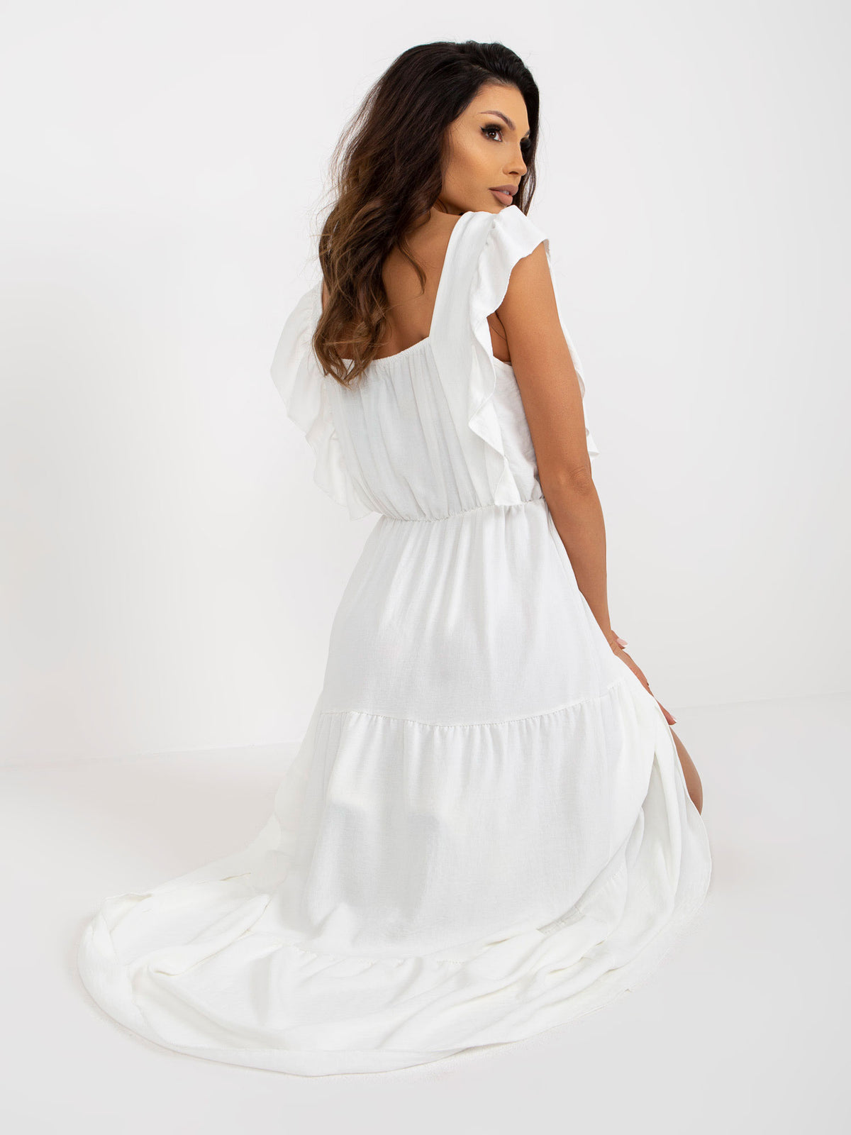 White Dress With Ruffles