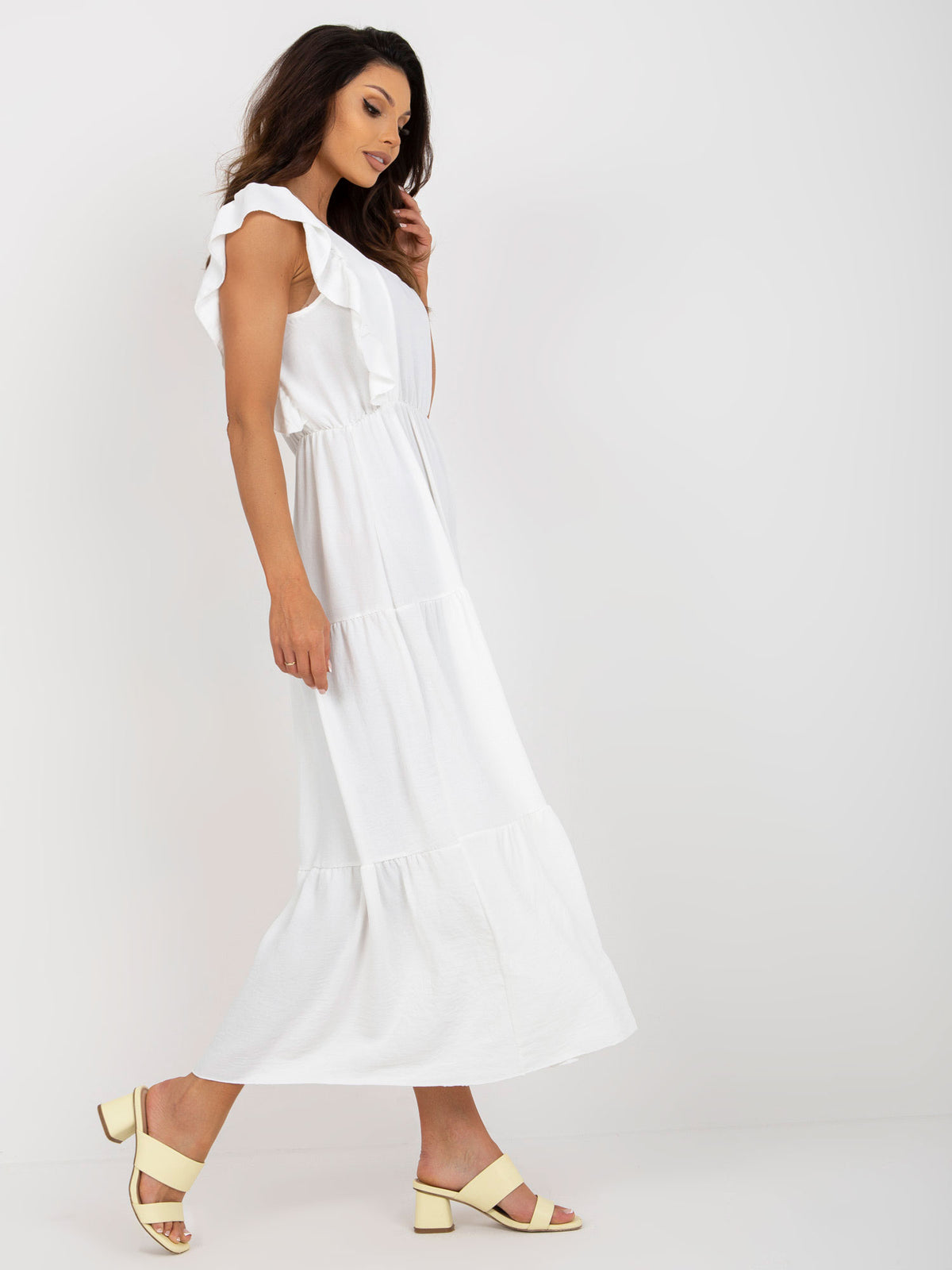 White Dress With Ruffles