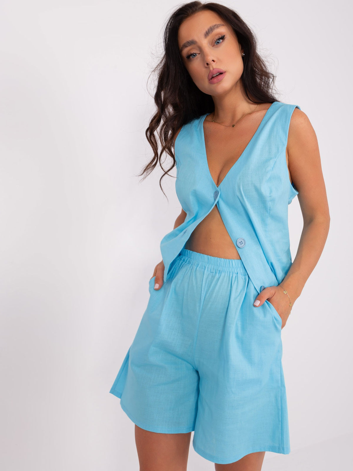 Blue Linen Set